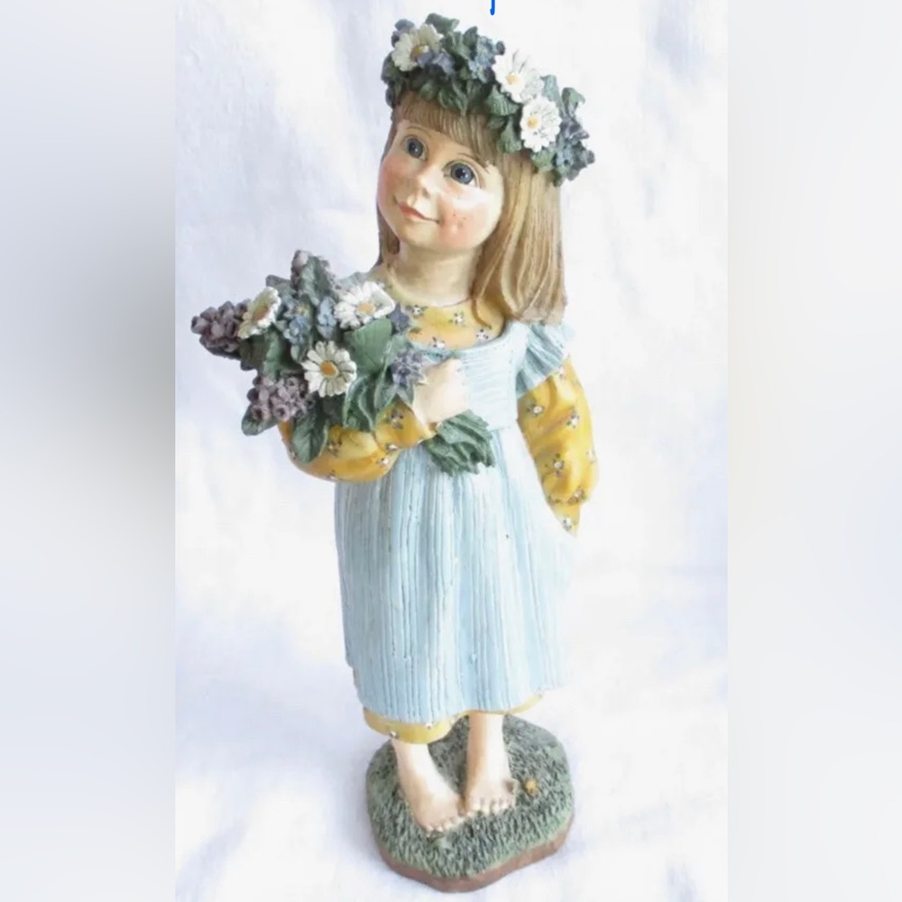 CANDY DESIGNS NORWAY, GIRL HOLDING FLOWERS, CARL LARSSON, FOLK ART